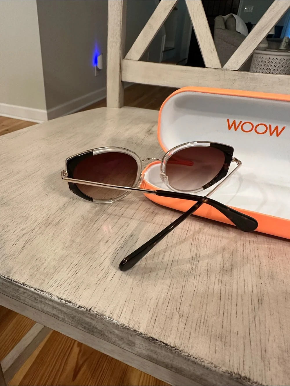 Women's WOOW French designed Sunglasses - Black/Clear Gradient Lenses